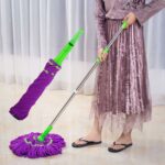 Microfiber stainless steel rod purple mop