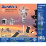 16 INCHES 4 IN 1 DURAVOLT RECHARGEABLE FAN WITH REMOTE,BULBS AND PANEL