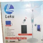 LEKU MULTIFUNCTIONAL STANDING SOLAR RECHARGEABLE FAN WITH REMOTE+MELODY