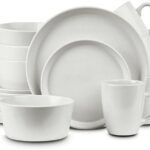 WHITE COLOUR 16PCS STONEWARE DINNER SET(BREAKABLE)