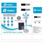 16 INCHES TINMO RECHARGEABLE FAN WITH SOLAR PANEL AND BULB