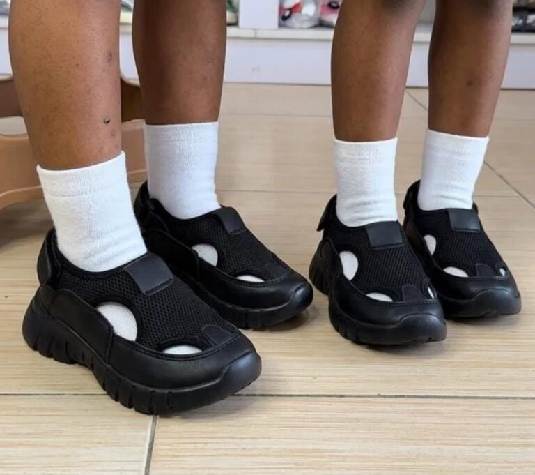 black sneakers
