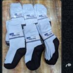 White socks with black sole