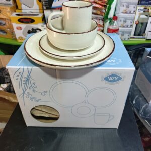 16pcs dinner set (cream colour with brown tapping)