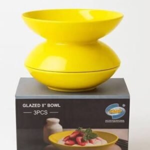 SMP 3PCS 8" GLAZED CERAMIC BOWL