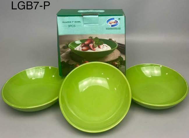 glazed 3pcs 7 inches